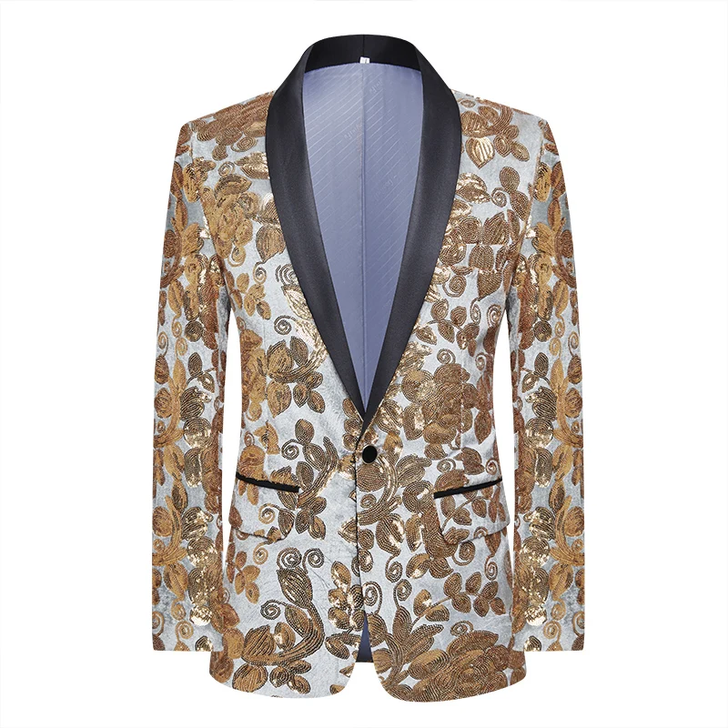 

5 Colorful Flat Sequin Slim Fit Suit For Male Singer Host Stage Performance Nightclub Bar DJ Model Runway Show Suit Jacket