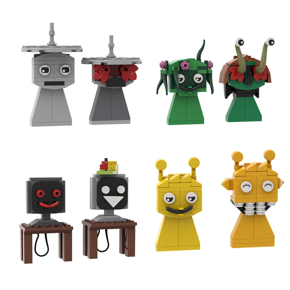 MOC juego caliente Incredibox Sprunki muñeco de elfo bloques de construcción figura de acción de terror oscuro juguete de ladrillo ensamblado regalo