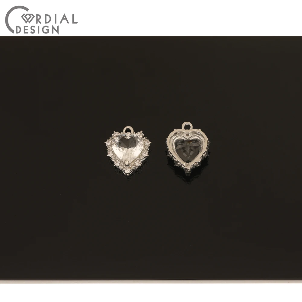 

Сердечный дизайн 50 шт. 15*17 мм кулон с фианитом/аксессуары для серег/форма сердца/ручная работа/фурнитура и компоненты для ювелирных изделий/подвески «сделай сам»