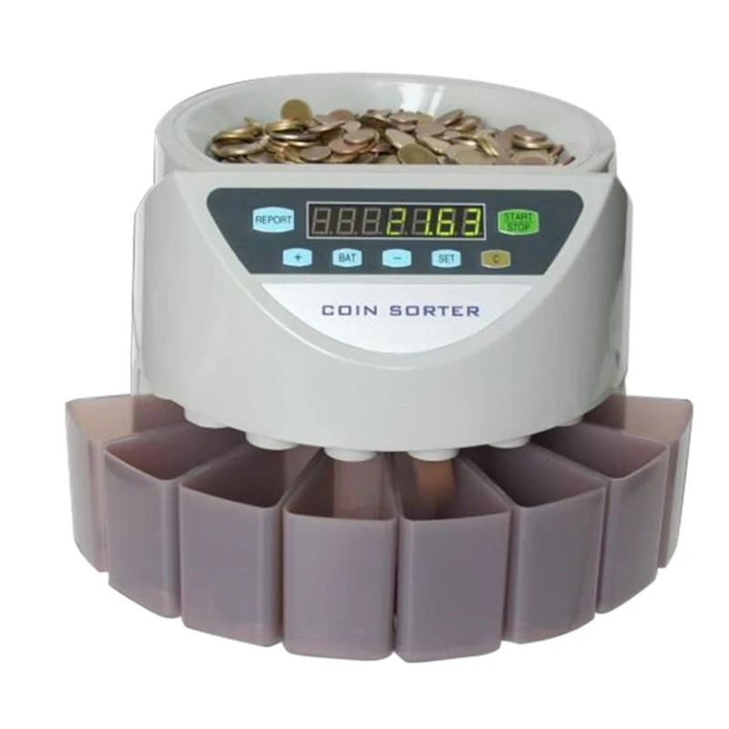 Cheap 220V Mixed Coin Value Sorter Euro Peso Singapore Dollar ringgit British Pound, Japanese Yen,Coin Counter Coins Counting