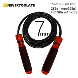 7 mm thick heavy jump rope PVC cord material sponge al metal handle bearing  fitness hiit  skip rope jump rope