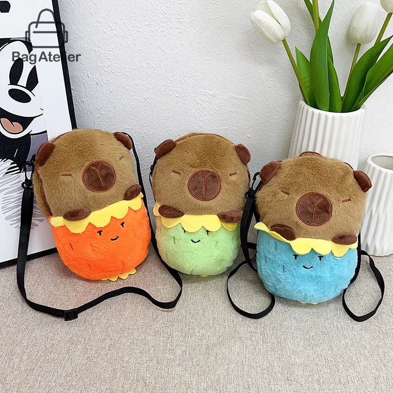 

Large Capacity Capybara Plush Shoulder Bag Cartoon Capybara Student Crossbody Unisex Large Capacity Tote Back To School Gift