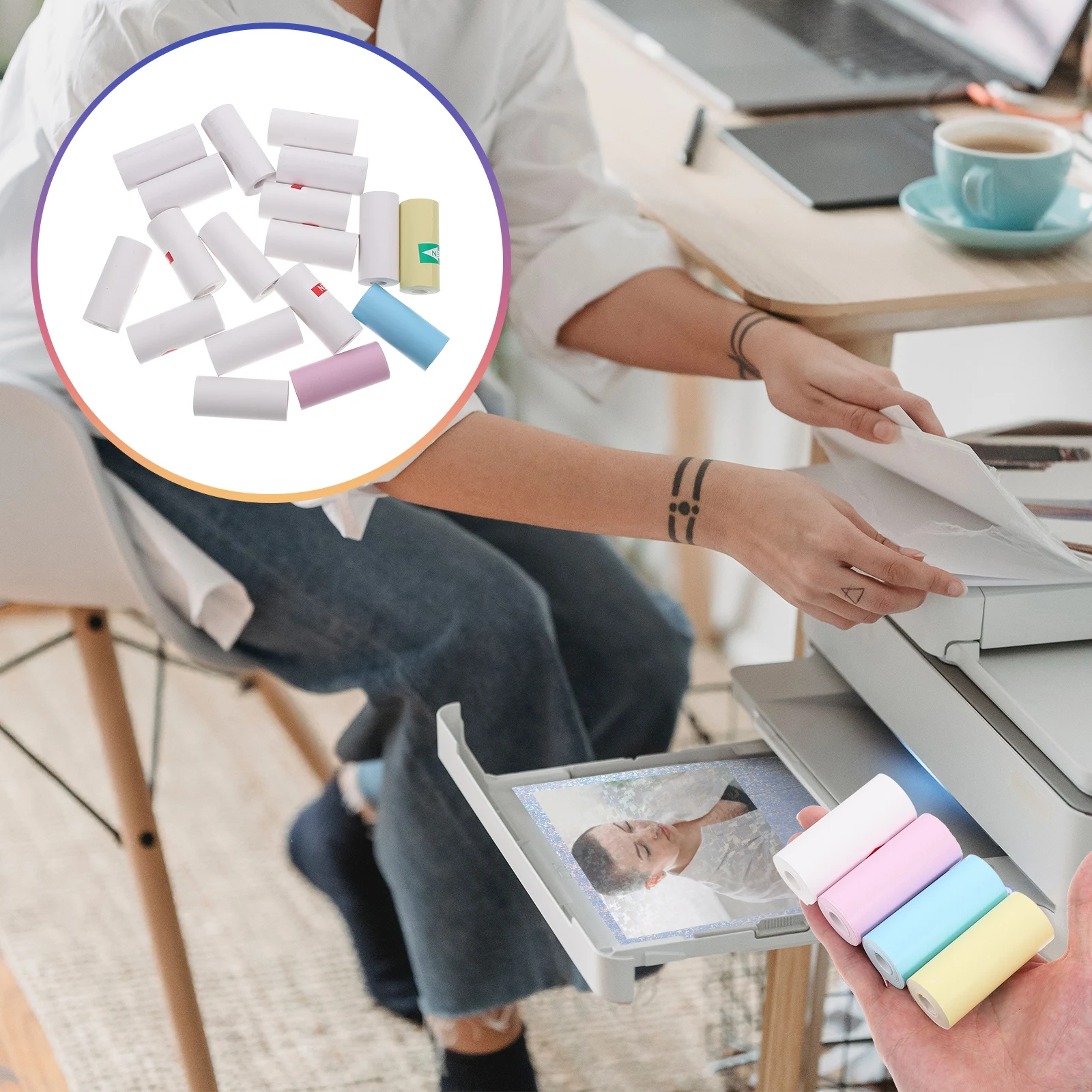 18 Rolls Instant Thermal Paper Mini Printer Compatible Kids Camera Refill Smooth Surface Photo Text Labels Cards Mini Printing