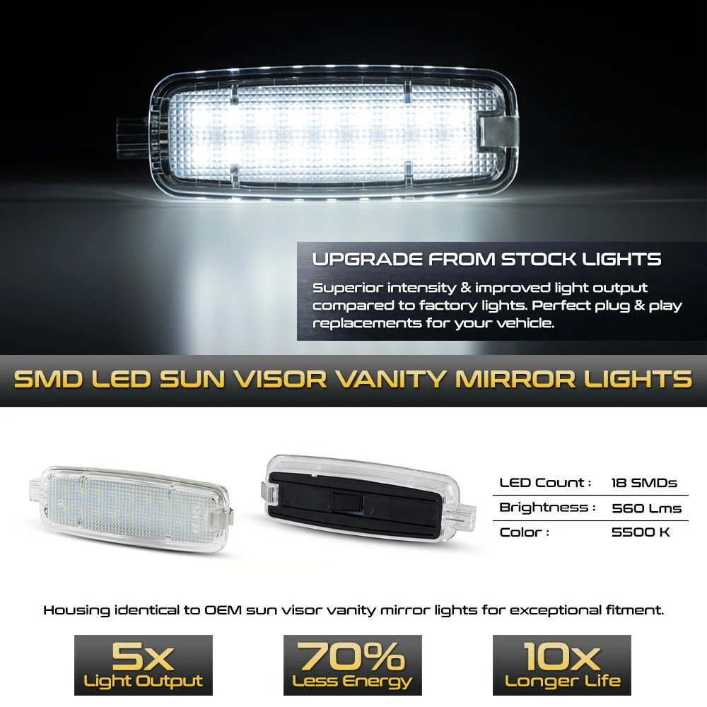 LED Interior Sun Visor Light Overhead Reading Dome Lamps For Audi A3 8P 8V A6 C6 C7 TT 8J A4 B7 B8 A5 Q5 A8 S3 S4 A7 S5 RS6 S6