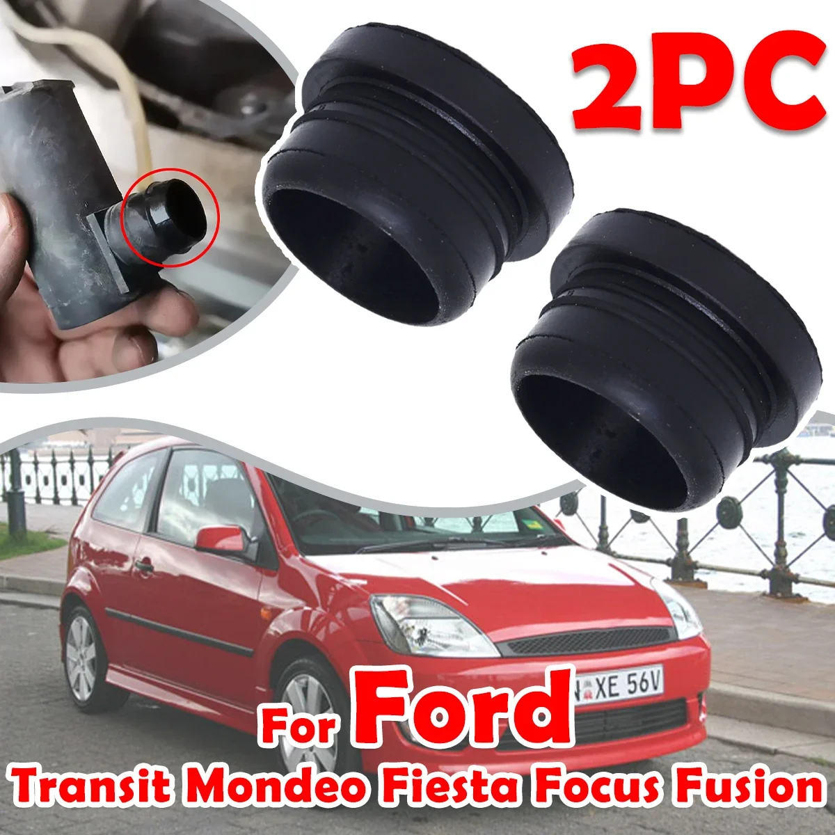 

2PC Windscreen Windshield Washer Seal For Ford Transit Mondeo Fiesta Focus Pump Water Reservoir Gasket Grommet Mount Rubber Bung