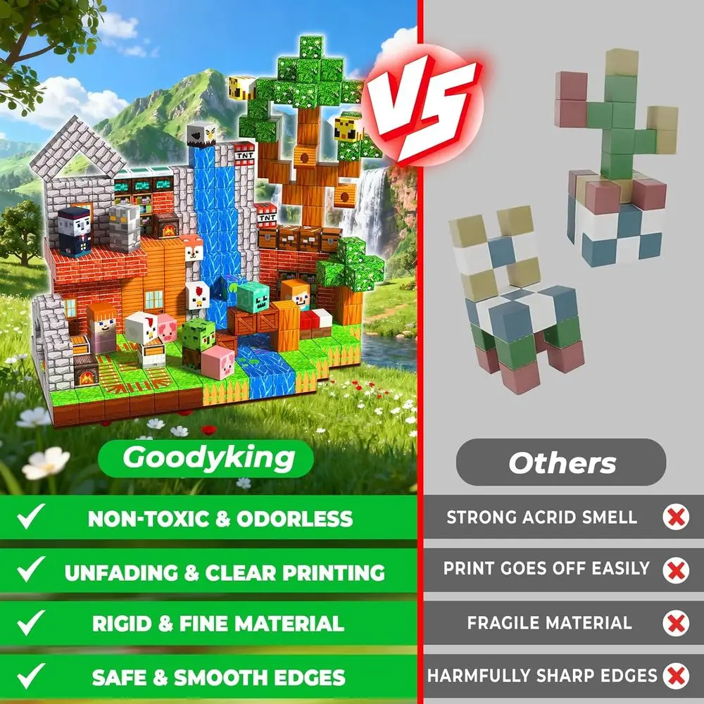 300-Piece Forest-Themed Magnetic Building Blocks for Kids, Strong Magnets, STEM Learning Toys for Ages 3+, Perfect for Boys and