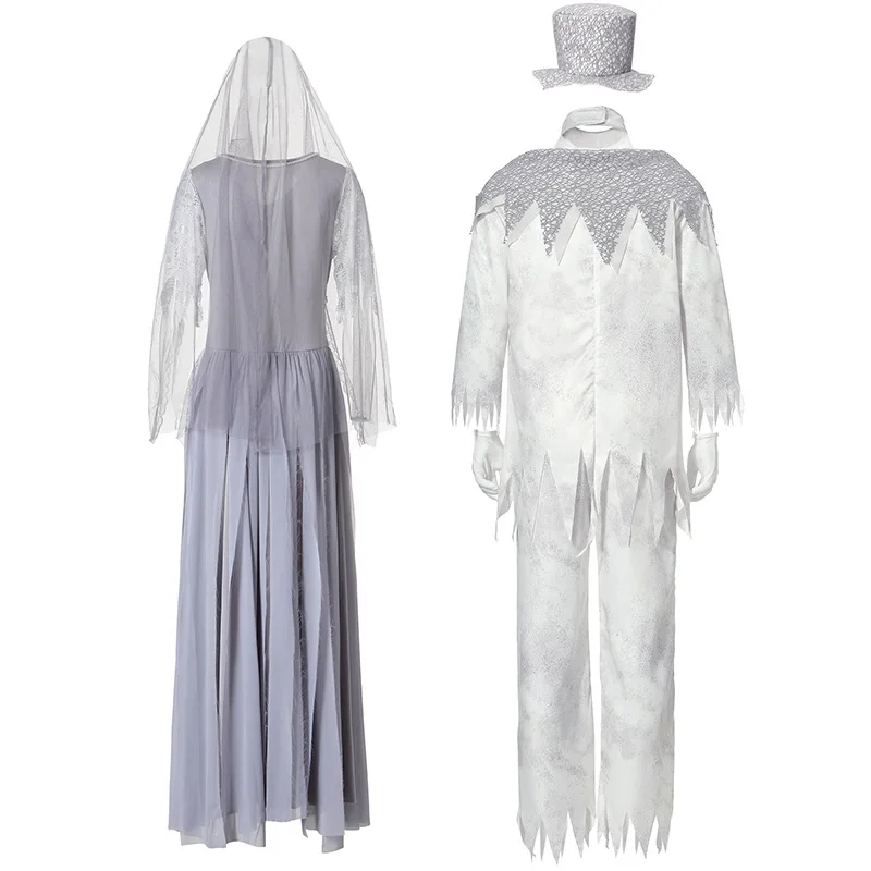 Disfraz de Halloween para adultos Zombie om Ghostly Dr Code Fly boda extraño Par pareja Sle traje tradicional chino