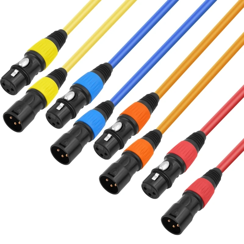 MultiColor 5Piece Microphone Cables With Gold Plate Connectors For Professional Use Wide Applications