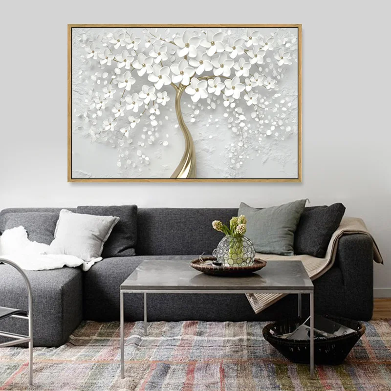 

Floral Modern Abstract Canvas Painting Minimalist Room Decorative Art Poster Living Room Bedroom Decorative Painting