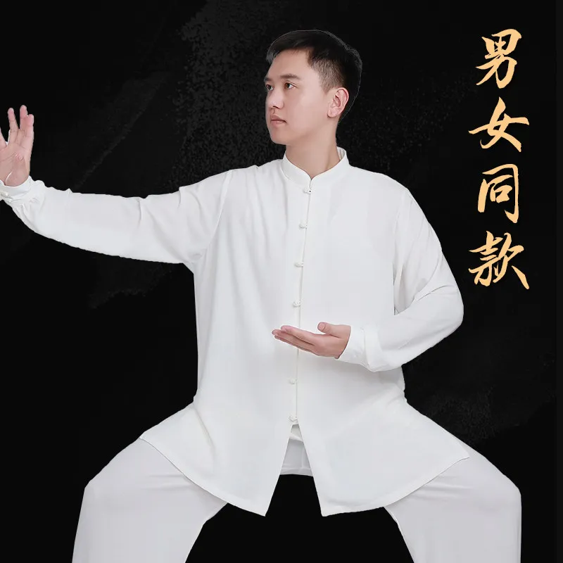 Tai Ji Suit Women's   Cotton and Linen Spring Autumn Shadowboxing Exercise Clothing  Eight-Section Brocade Martial Arts Long