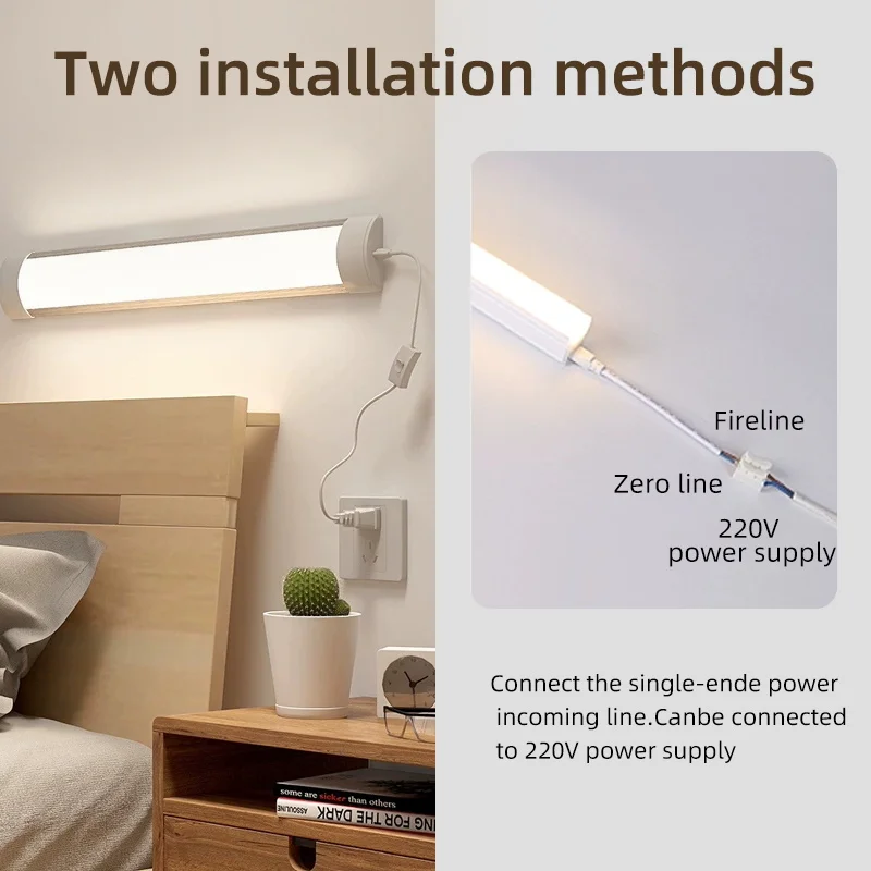 مصابيح خزانة ليد متصلة ، أنبوب إضاءة ، فائق السطوع ، مصباح خزانة المطبخ ، المنزل ، غرفة النوم ، الإضاءة الداخلية ، 40 واط #3