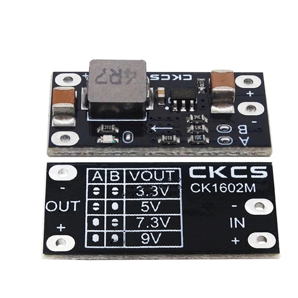 CKCS DC-DC Buck Power Converter Board Module 12V to 5V Step-down Module Support 9V/7.3V/5V/3.3V Output