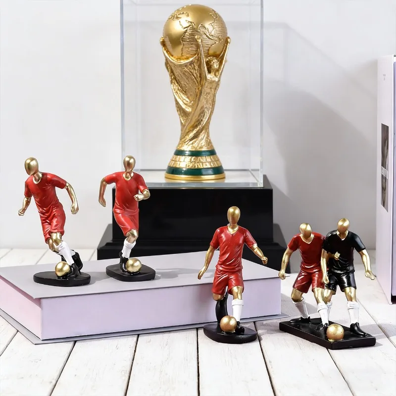 Modern Creative Resin Football Player Statue, Home Living Room Football Player Decoration,Wine Cabinet Office Desktop Decoration