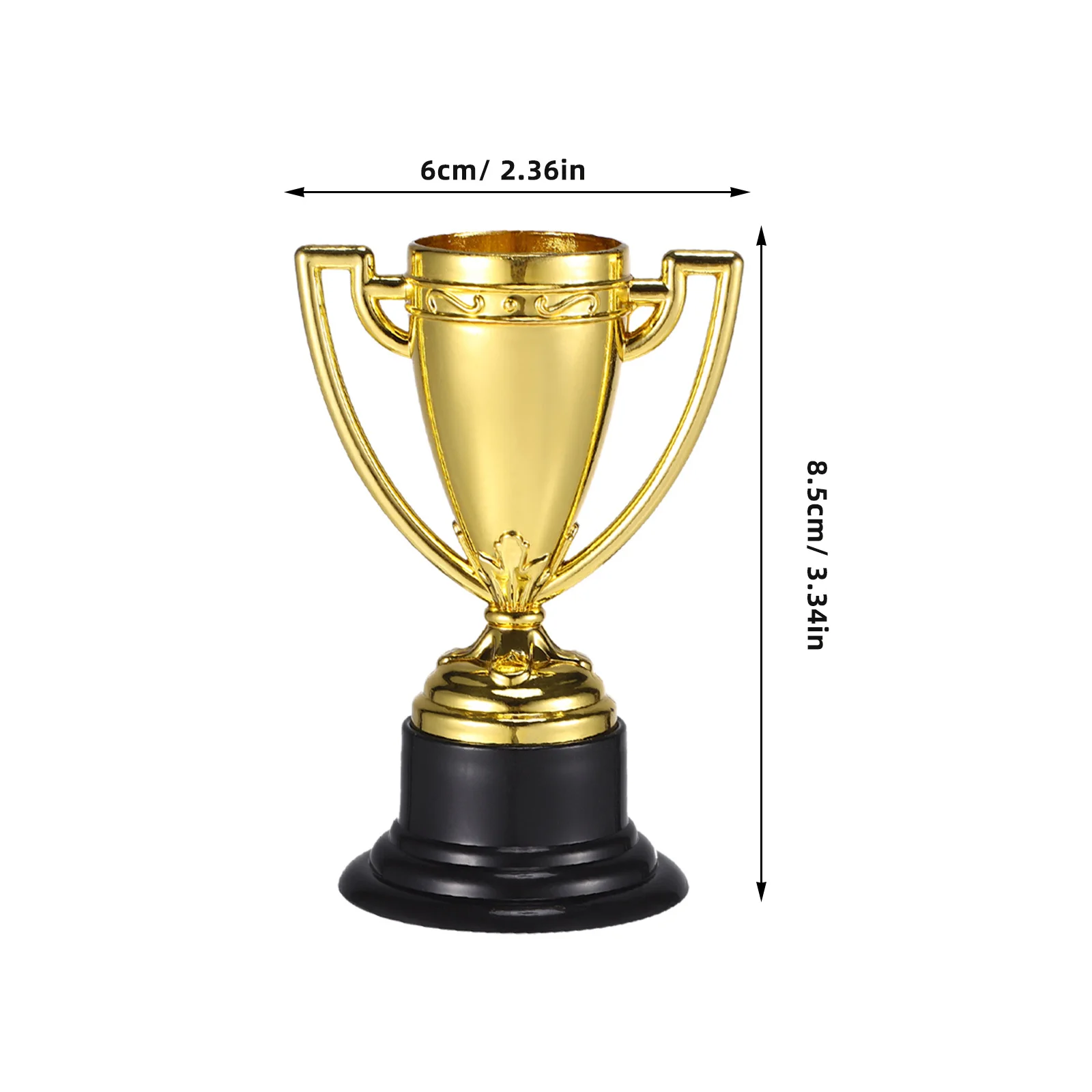 25Pcs 어린이 상 트로피 유치원 교실을위한 금색 작은 플라스틱 트로피 스포츠 우승 상금 금상 트로피
