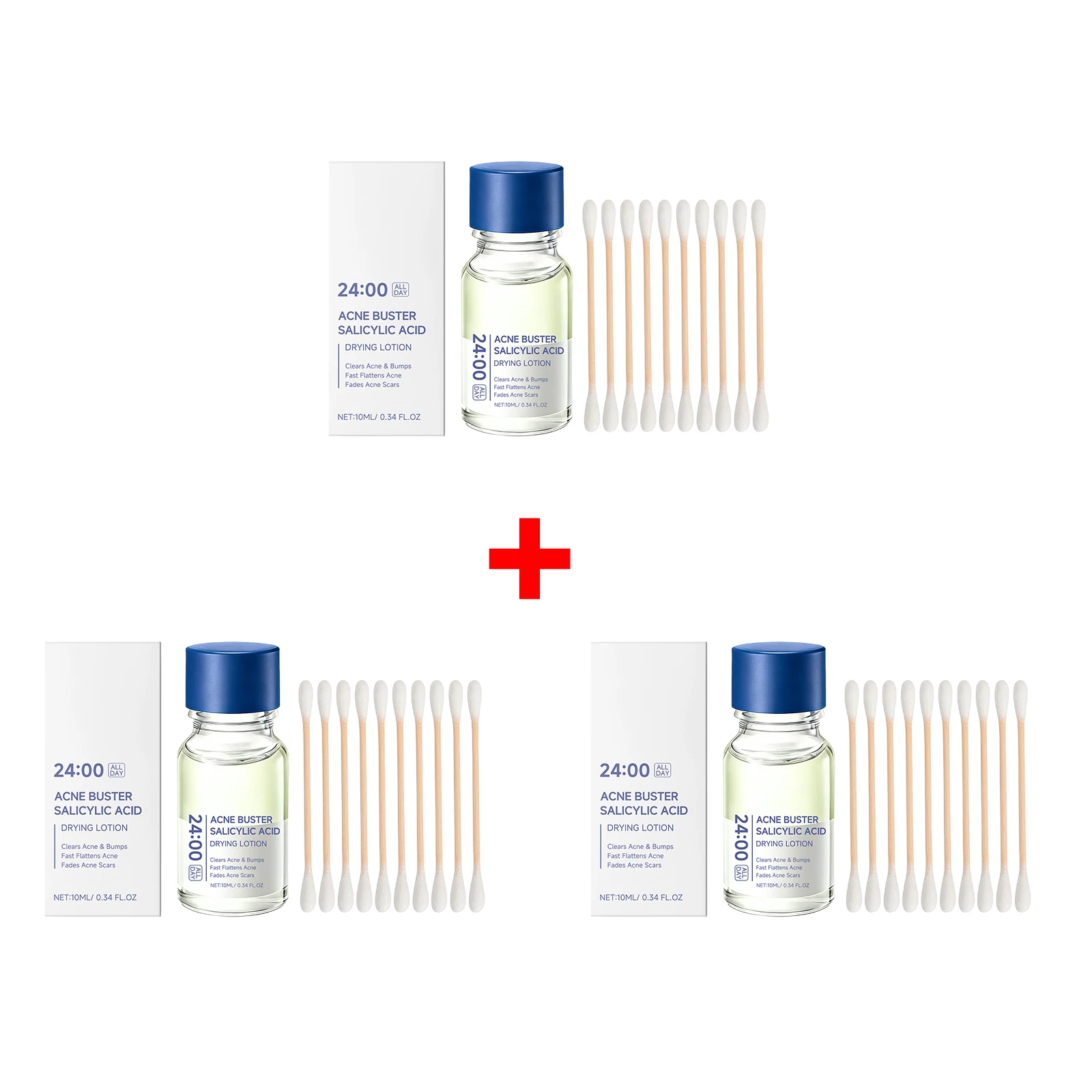Salicylic Acid Drying Lotion Face Serum with Cotton Swab– Reduce Pimples & Breakouts Fade Acne Scars Minimize Pores Skin Renewal image 3