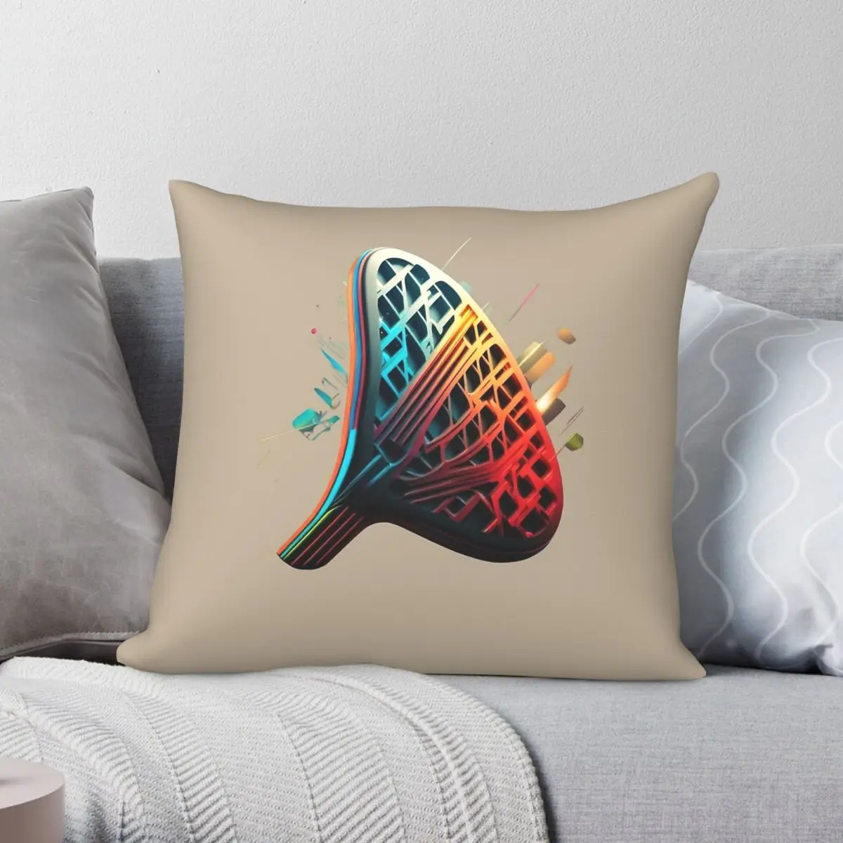 Colours Of Padel Tennis Square Pillowcase Polyester Linen Velvet Pattern Zip Decorative Throw Pillow Case Sofa Cushion Cover