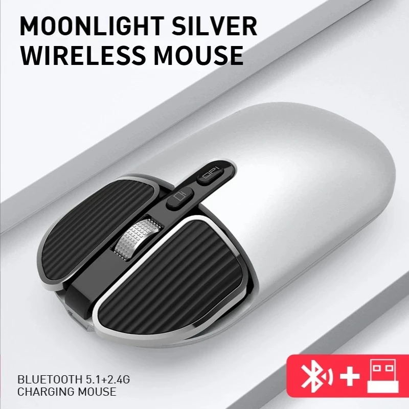 

Беспроводная мышь M203 2.4G с двумя режимами работы, Bluetooth 5.0, перезаряжаемая, бесшумная, с длительным временем работы, многокнопочная, для компьютера, ПК, ноутбука