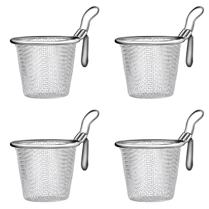 ABBP-4Pcs Stainless Steel Colander Strainer Basket Food Kitchen Colander Baskets Hot Pot Frying Strainers Serving Noodle, L