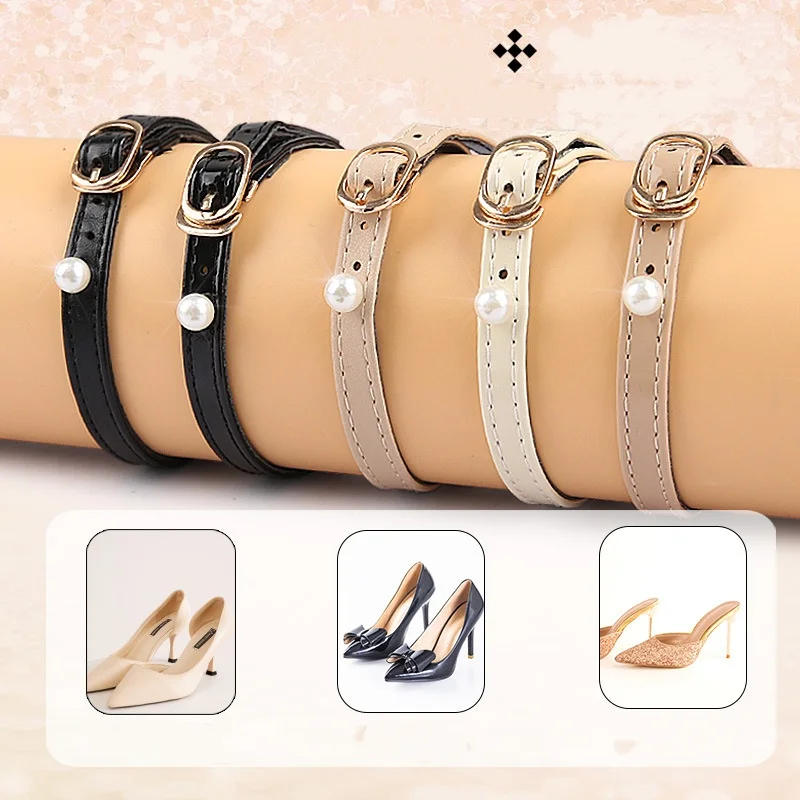 No Tie Shoelaces Thick Heels Pointed Sandals Shoes Can Be Adjusted From Large To Small Anti Drop Heel Straps