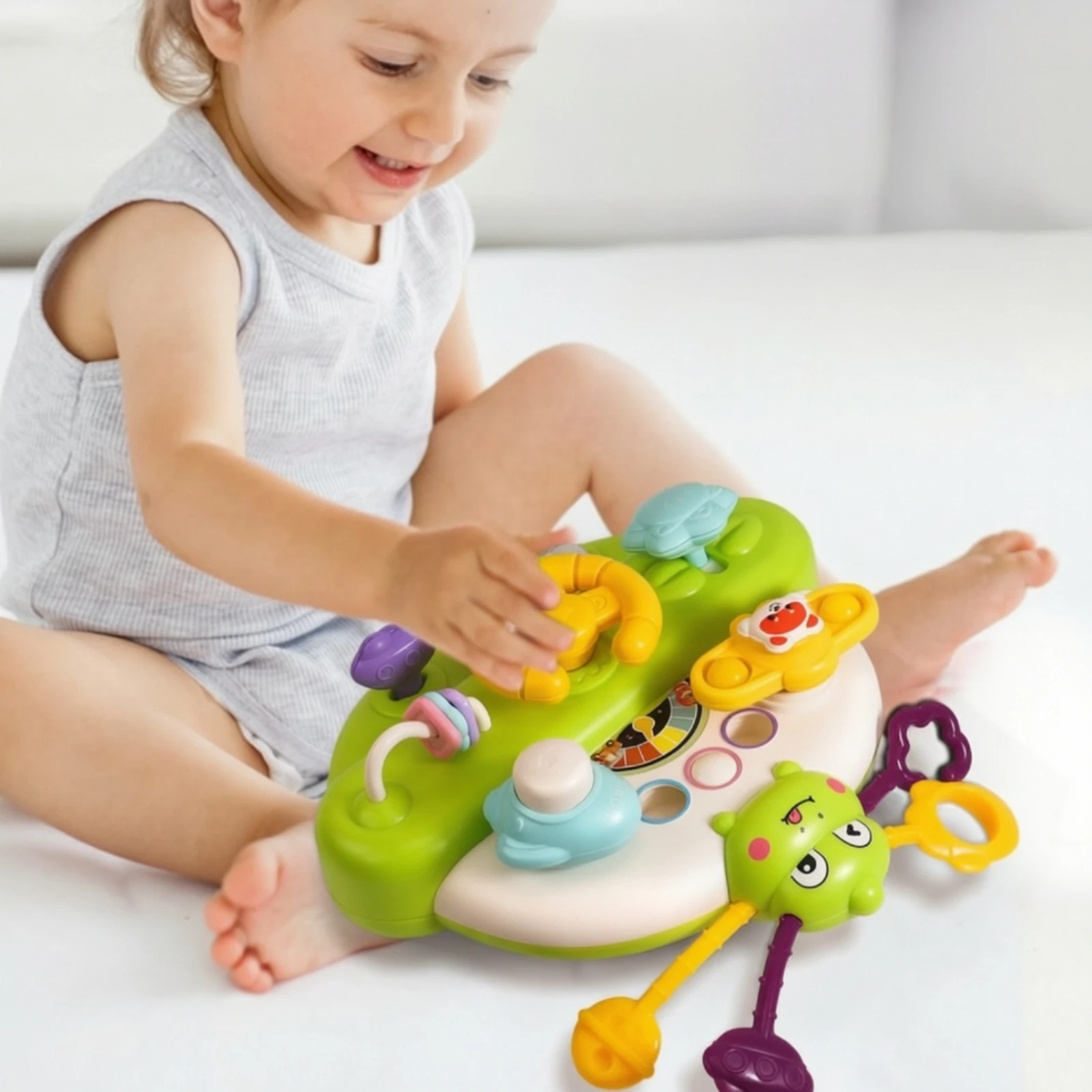 sensory-board-with-steering-wheel-multifunction-steering-wheel-toy-baby-busy-board-interactive-activity-panel-tactile-for-babies