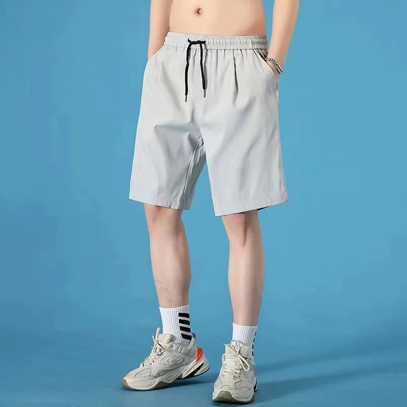 

Breathable Qui Dry Loose Men's Summer Outdoor Baskeall Sports Running Casual orts Thin Five-Quarter Length Straight Leg