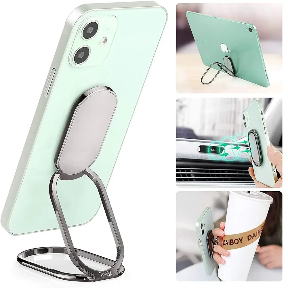 Universal Phone Finger Ring Holder Kickstand Foldable Ultra-Thin Cell Phone Back Grip Stand for iPhone 15 14 13 Por iPad Tablets