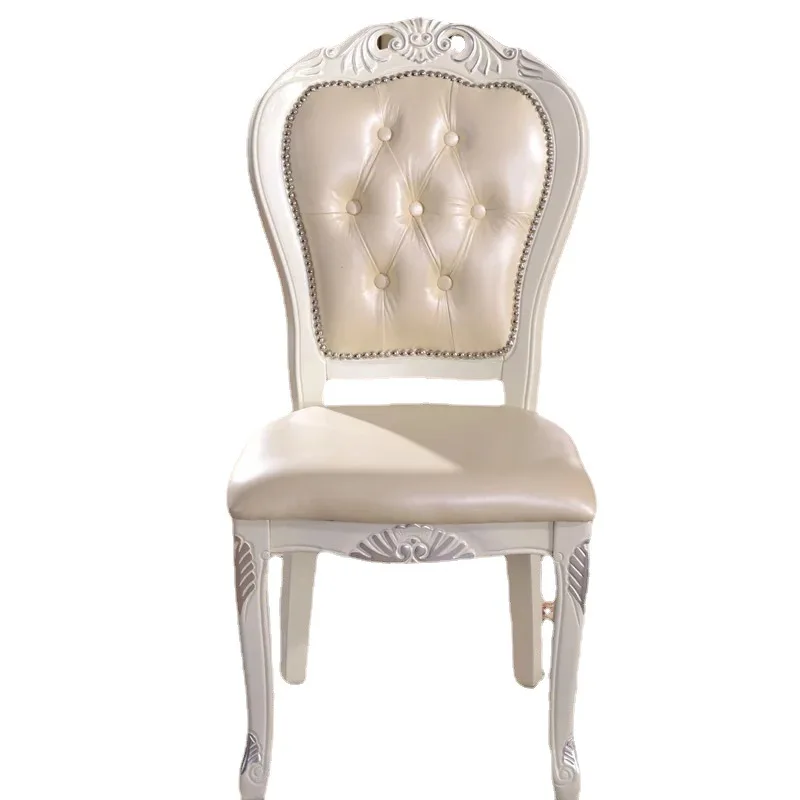 

European style solid wood dining chair hotel leisure armchair club chair