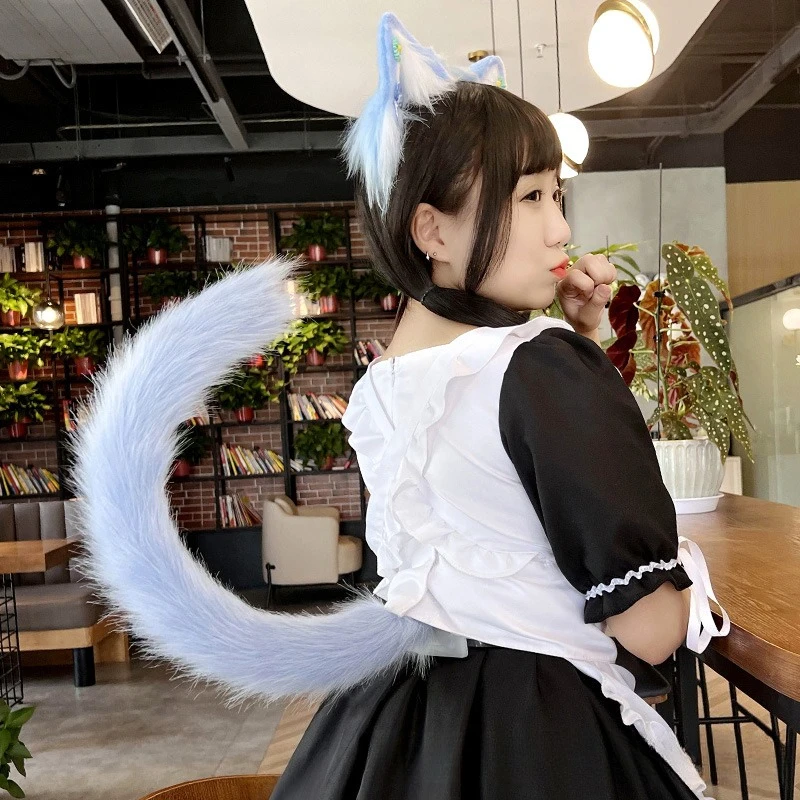Fluffy Cat Tail Furry Animal Tail Handmade Plush Realistic Tails Kawaii JK Lolita Anime Cosplay Costume Props Accessories 6