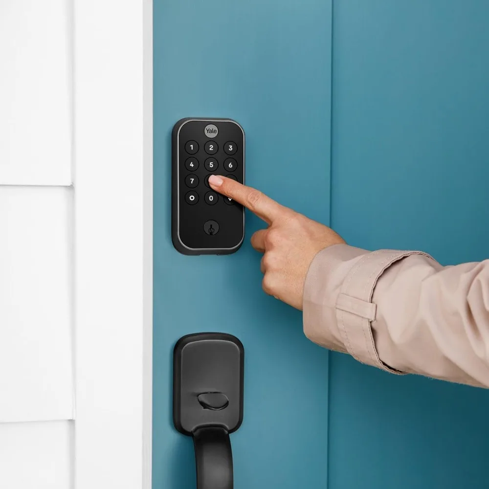 

Lock 2 with Wi-Fi, Black Connected Keypad Smart Lock for Front Door or Back, Door Lock with Code and Back-Up Key, YRD410-WF1-BSP