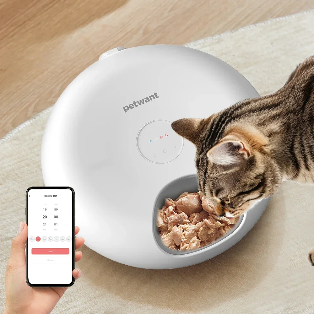 Smart 6 Meals APP Remote Timed Feeding Cat Small Animals Automatic Food Dispenser Feeder with 2 Ice Packs