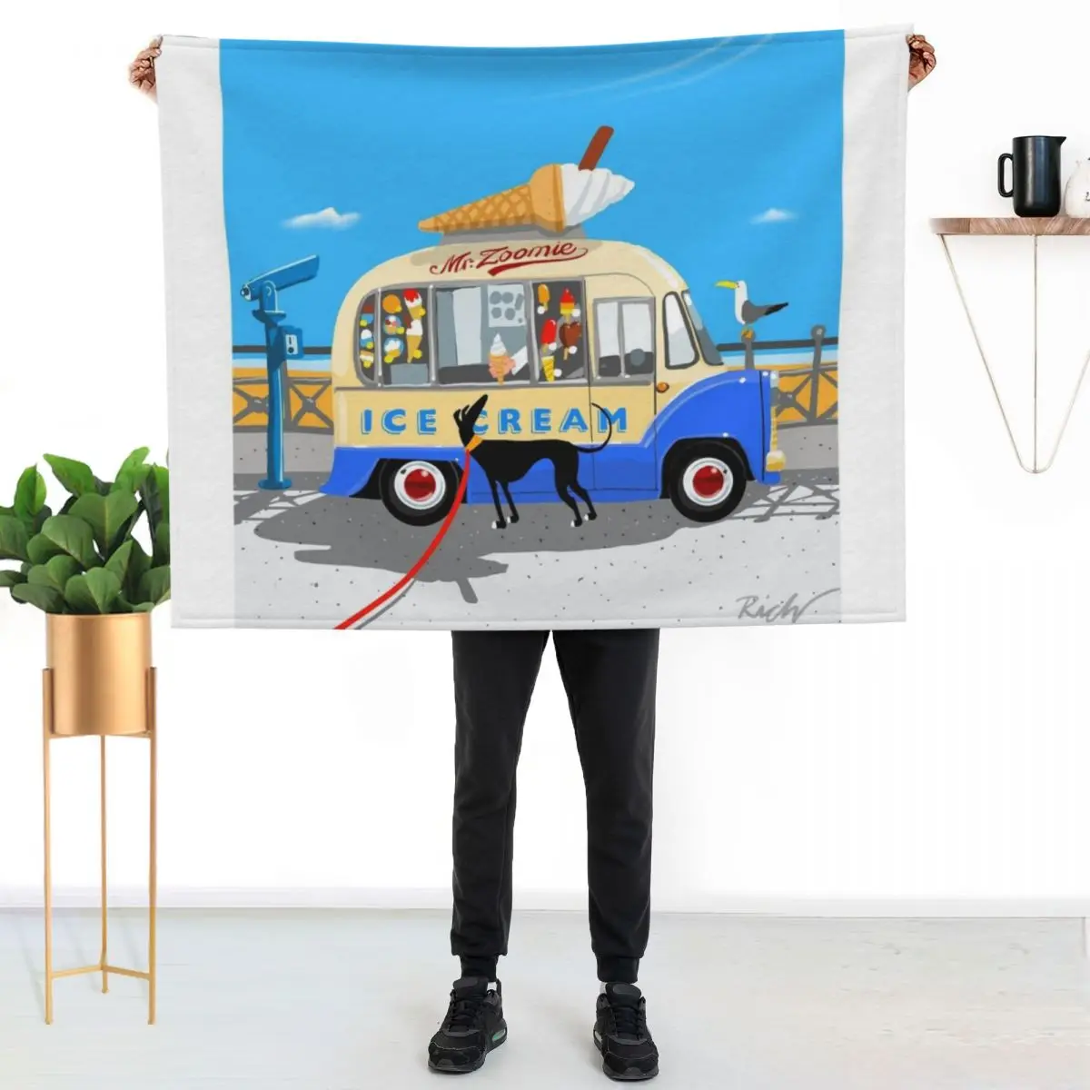 

Mr. Zoomie Throw Blanket Spring Fall Cozy Throw Blanket for Couch