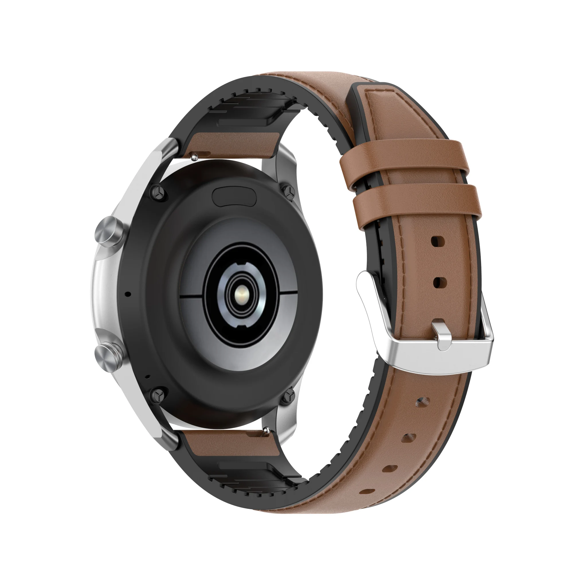 สายซิลิโคนหนังสําหรับ Samsung Galaxy Watch 3 Watch3 45 มม.41 มม.เกียร์ S3/Active 2/Galaxy 46 มม.สร้อยข้อมือเข็มขัด