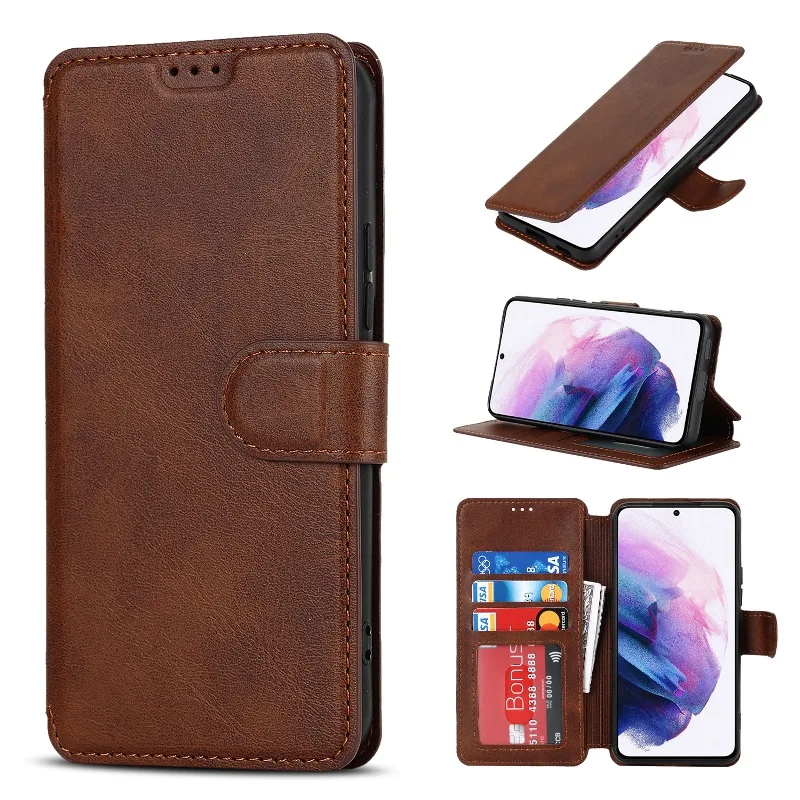 

Luxury Leather Card Wallet Phone Case For OPPO A9 A8 A5 A31 A12 A11 A52 A92 Realme 7 6 5 Shockproof Magnetic Flip Holder Cover