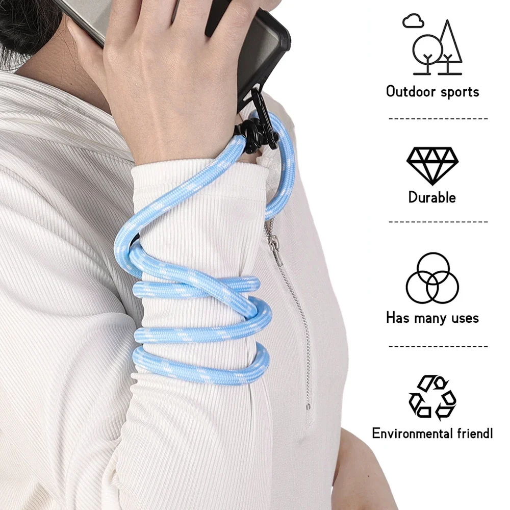 2023 Universal Mobile Phone Crossbody Lanyard Anti-lost Adjustable Detachable Sports Neck Strap Cord Rotatable Clasp Safety Rope