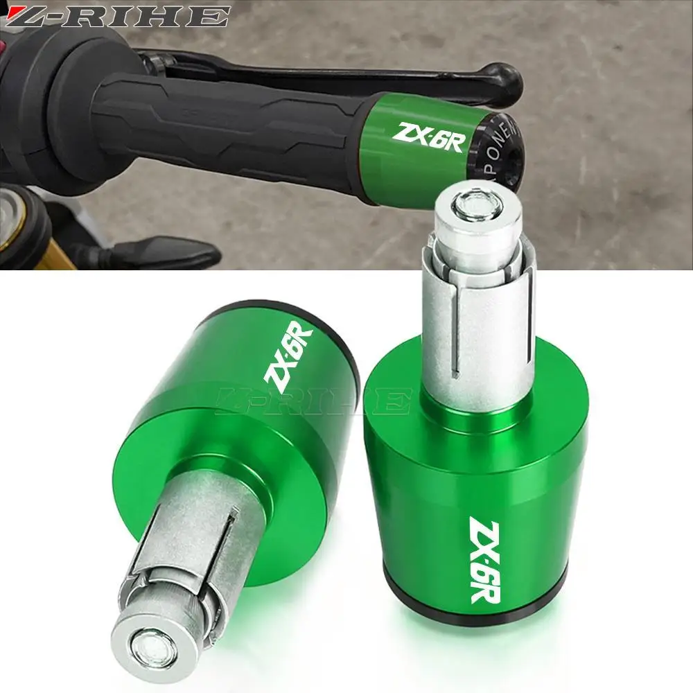 For Kawasaki Ninja ZX6 ZX6R ZX6RR ZX-6R ZX-6RR Motorcycle Handle Bar Ends Handlebar Grips End Caps Anti Vibration Silder Plug