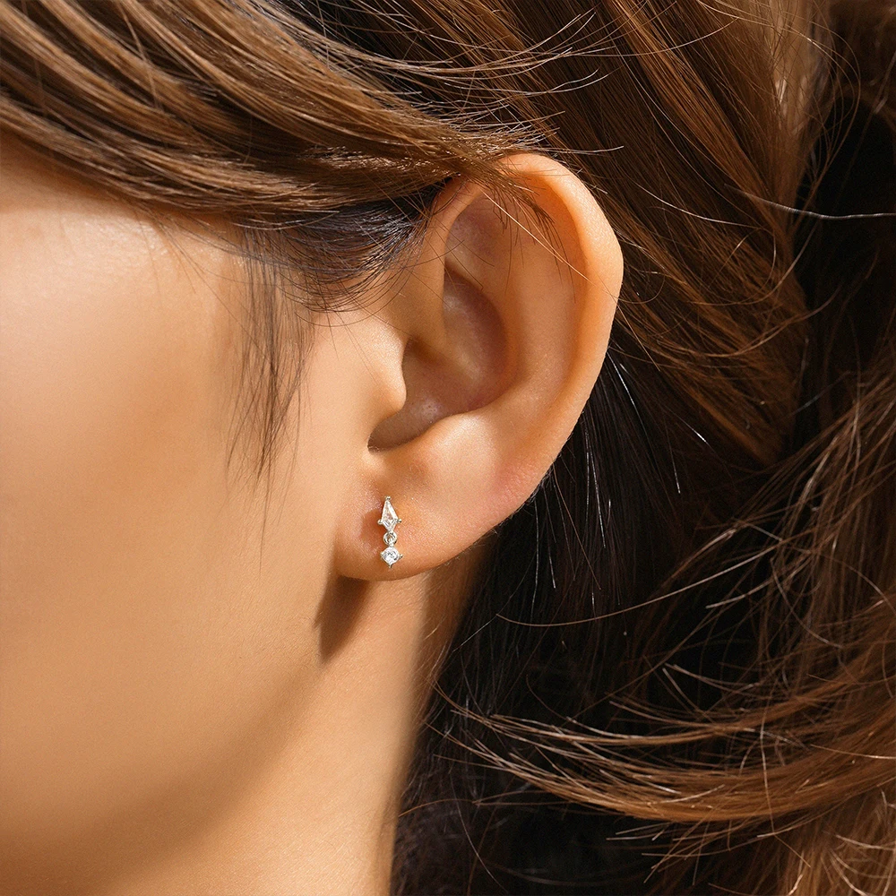 Aide 925 Sterling Silber 1pc Geometrie Multi Piercing Stud Ohrringe Für Frauen K Gold Einfache Elegante Quaste Schmuck Geschenk Pendiente – Detail 37