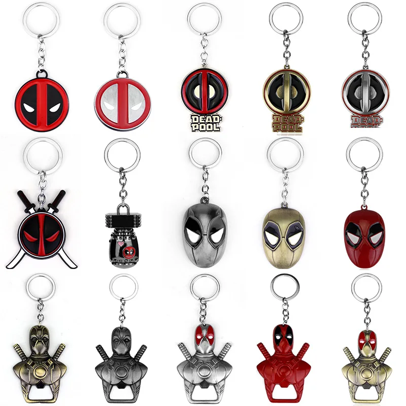 Marvel Superheld Deadpool Schlüsselanhänger The Avengers Deadpool Maske Metall Emaille Mode Anhänger