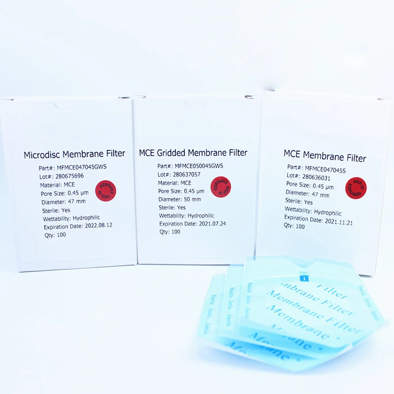 

Стерильный мембранный фильтр с решеткой, 47 мм, размер пор 0,45 мкм, стерильный лабораторный источник питания, 100 шт./упак.