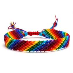 Multicolor String Rainbow Color Woven Friendship Bracelet Women 2024 New Fashion Cord Handmade Waterproof Beach Jewelry Present