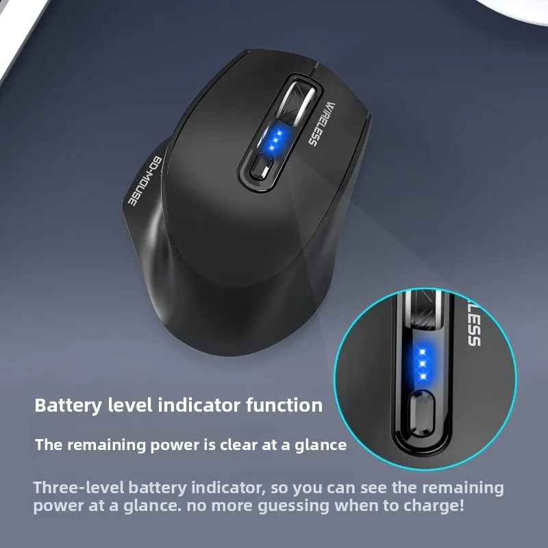Charging, electric display six-speed mouse 2.4G Bluetooth connection, suitable for office game three-mode mouse