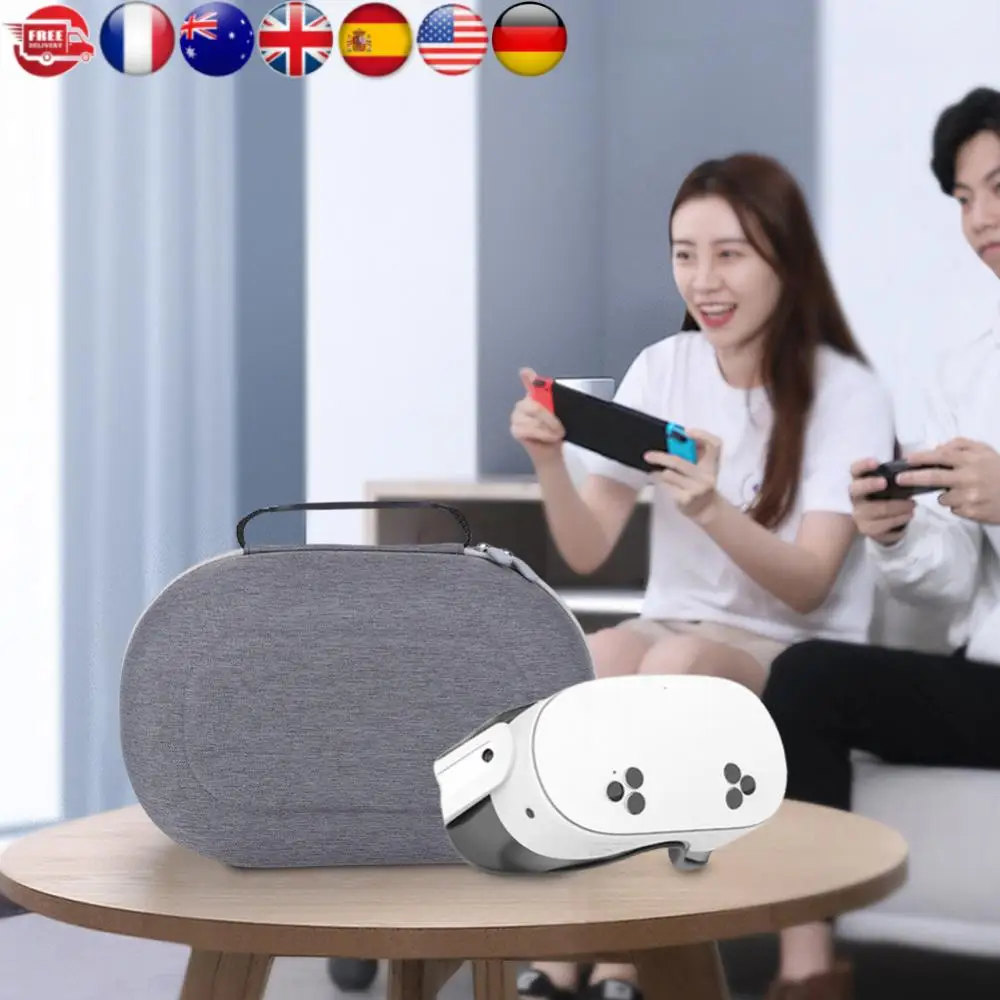 Hard Travel Storage Case Multi-Compartment Protective Carry Bag with Mesh Pocket for Meta Quest 3S Headset/Controller/Head Strap