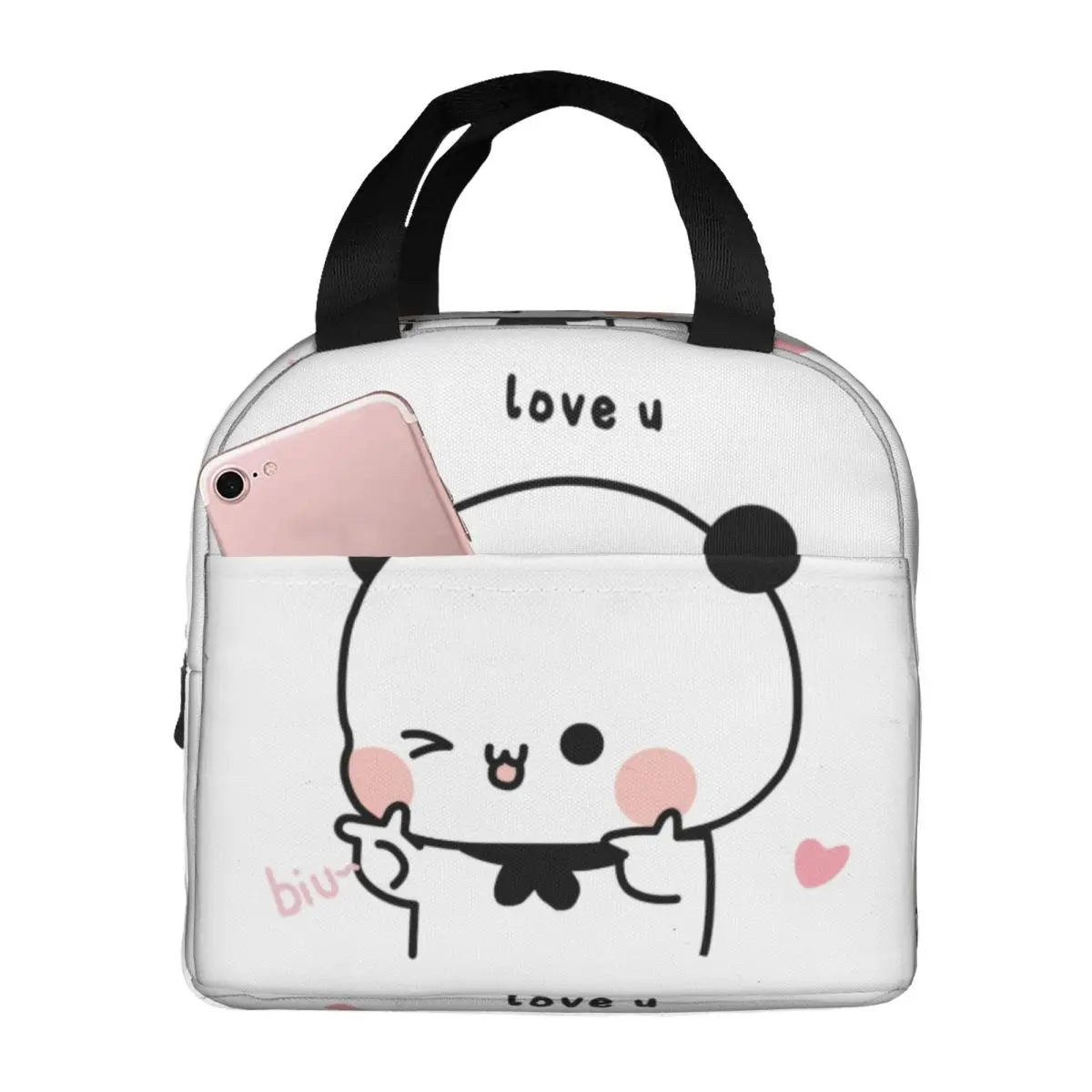 Bubu Dudu Panda And Brownie Bear Couple Lunch Bag Women Cooler Warm Insulated Lunch Boxes for School