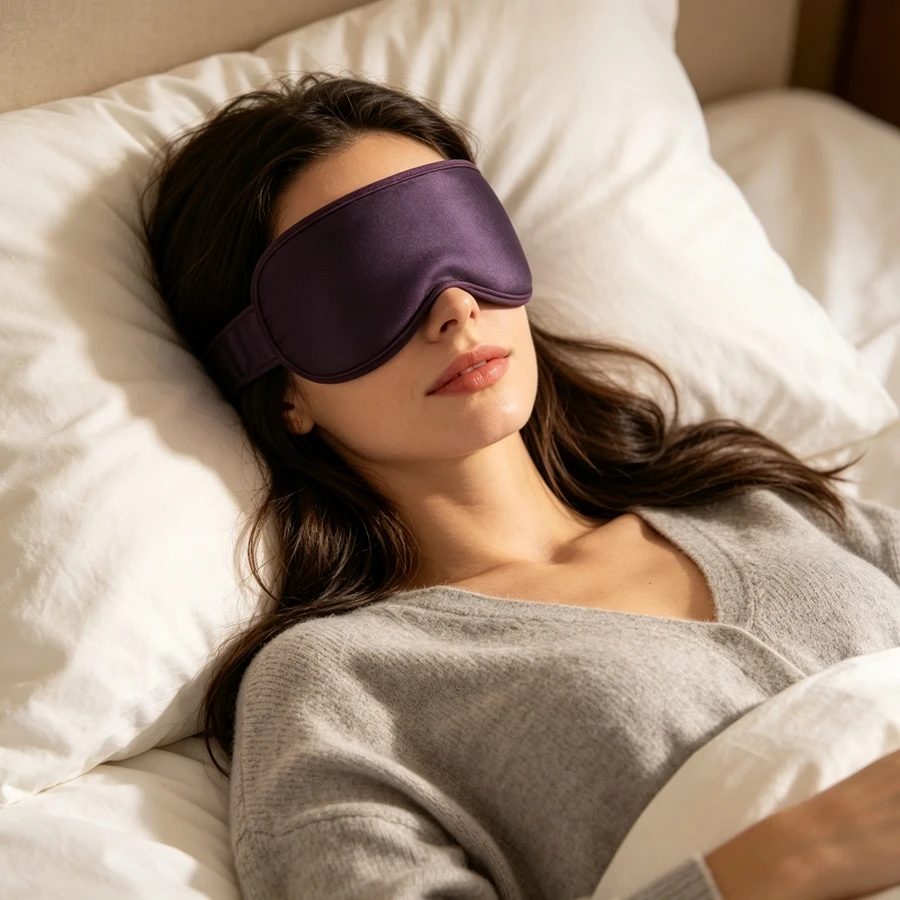 Smooth Fitting 3D Sleep Mask Large Face Shading Sleep Aid Eye Masks Soft Comfortable Face-Mask Adjustable Velcro Headband Mask