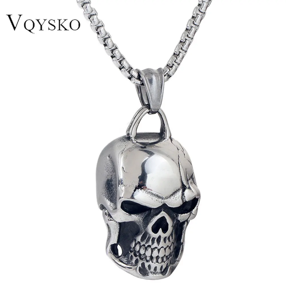 

New Arrival Skull Pendant Stainless Steel Necklaces Best Gift For Man Punk Jewelry Accessories Necklace Skull
