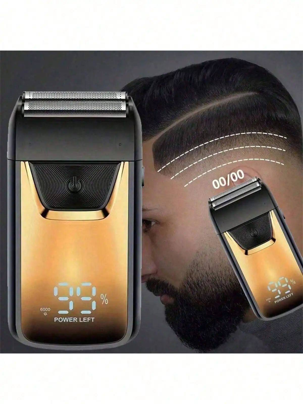 ماكينة حلاقة للشعر 2026 ذات شفرات مزدوجة ماكينة حلاقة كهربائية للرجال ماكينة حلاقة برأس أصلع مغلقة ، قابلة لإعادة الشحن #4