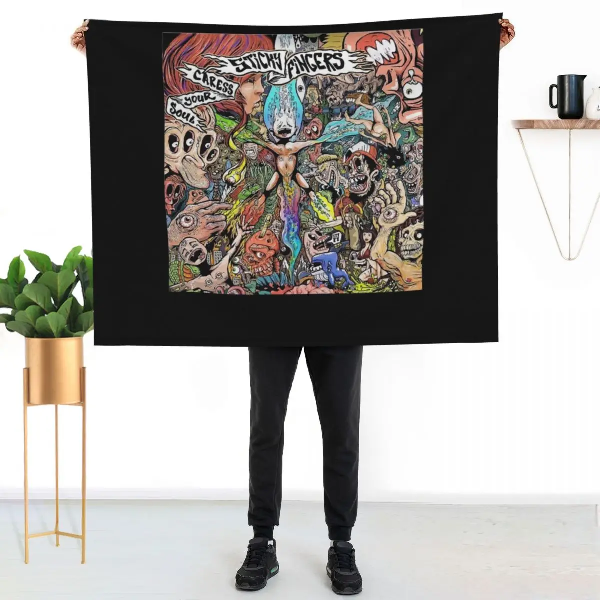 Sticky fingers caress your soul Throw Blanket Camping Large for babies Sofa Throw anime For Sofa Thin Blankets