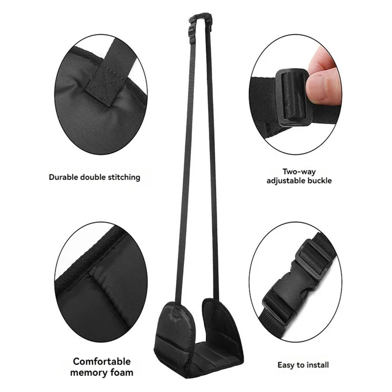 

Airplane Foot Hammock, Foot Rest For Under Desk At Work, Length Adjustable Airplane Foot Rest, With Eye Mask