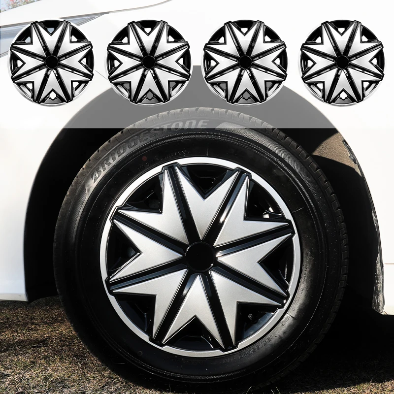 أغطية عجلات عالمية على طراز نجم البحر مقاس 14 بوصة Hubcap R14 للسيارات - مجموعة من 4 قطع - تناسب معظم السيارات، ملحقات غطاء حافة كاملة للسيارات