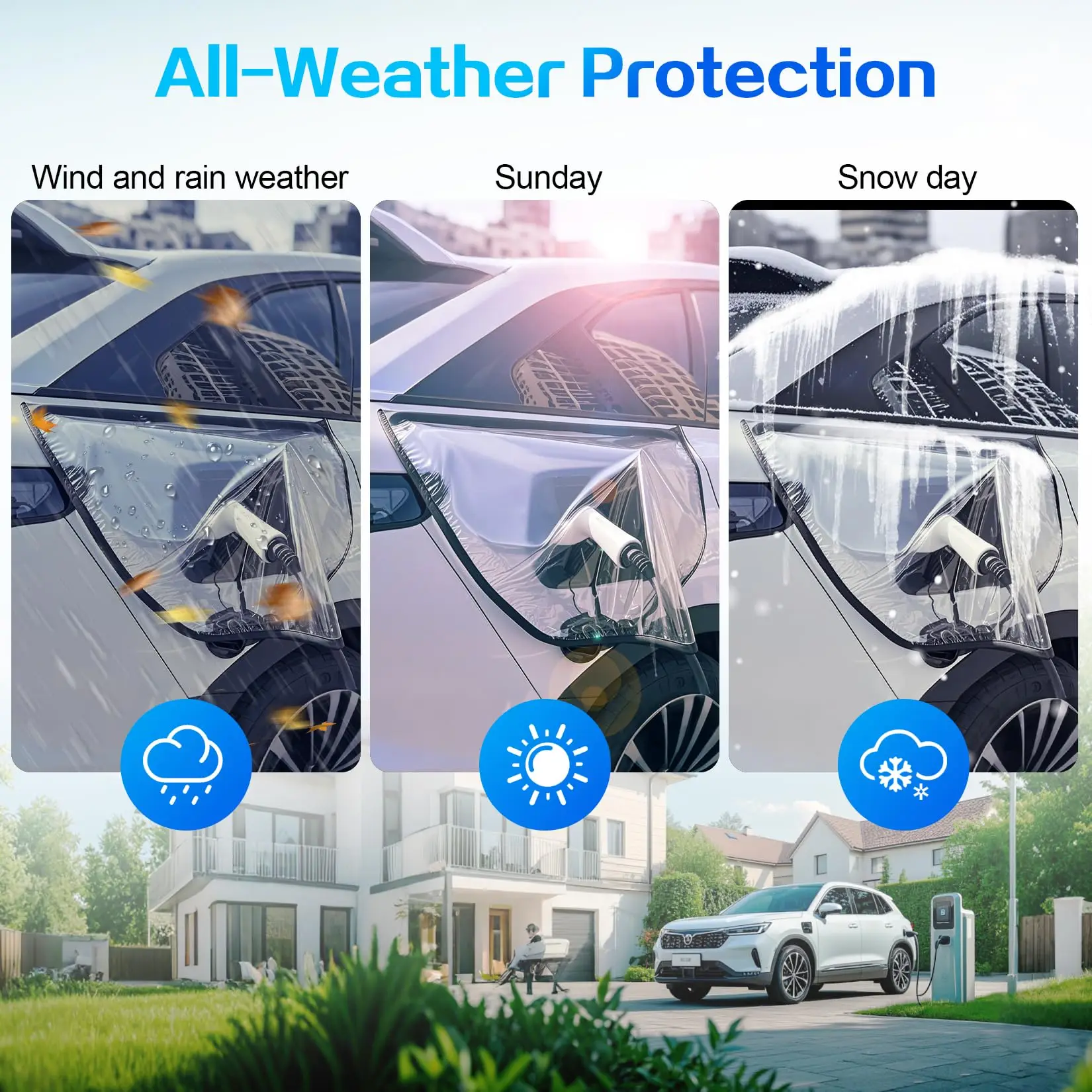 Magnetic Raincoat for Electric Car Charger Steel-Bodied Vehicles Waterproof EV Charging Port Cover Rainproof Snowproof Dustproof