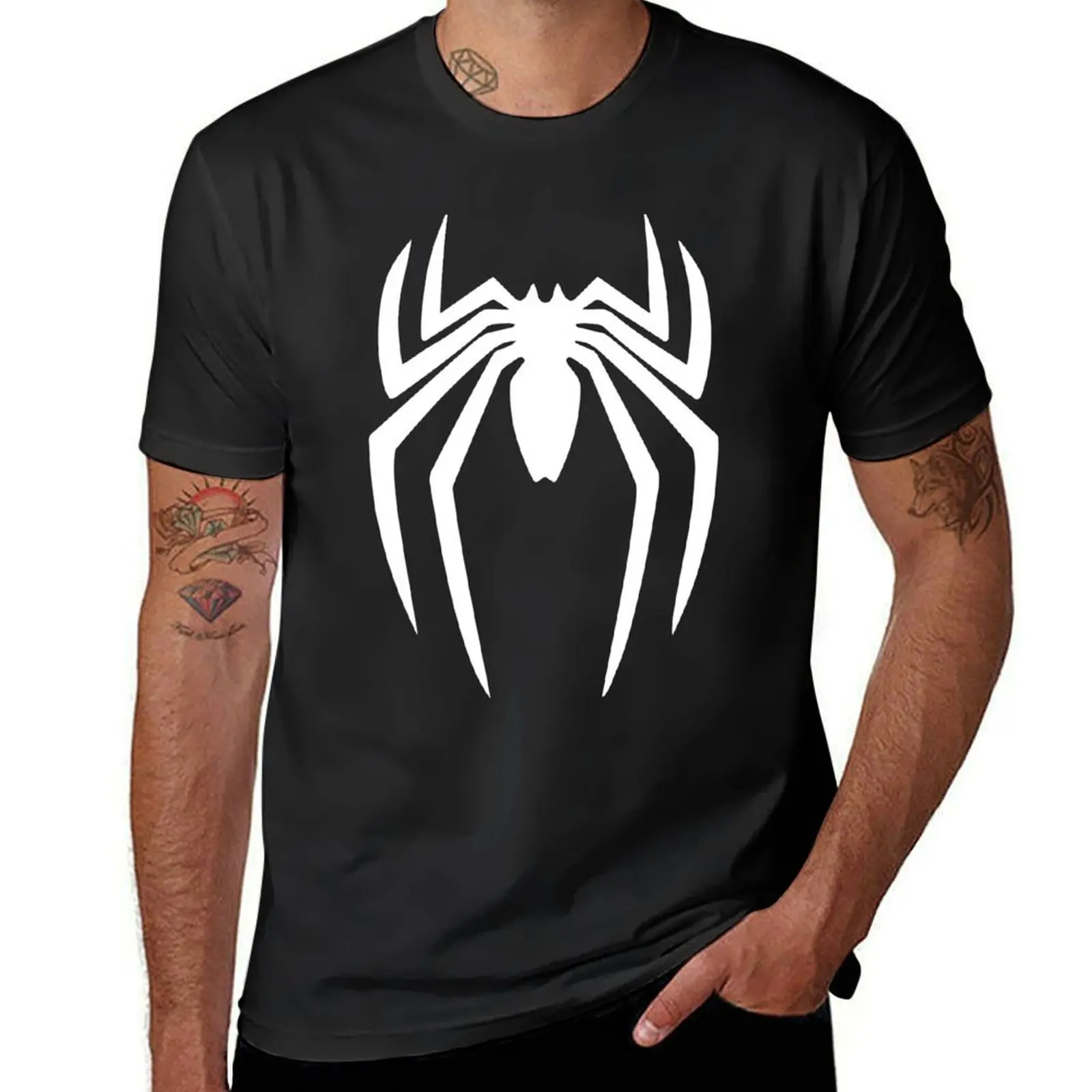 

White Spider T-Shirt oversizeds graphics funnys for a boy mens cotton t shirts